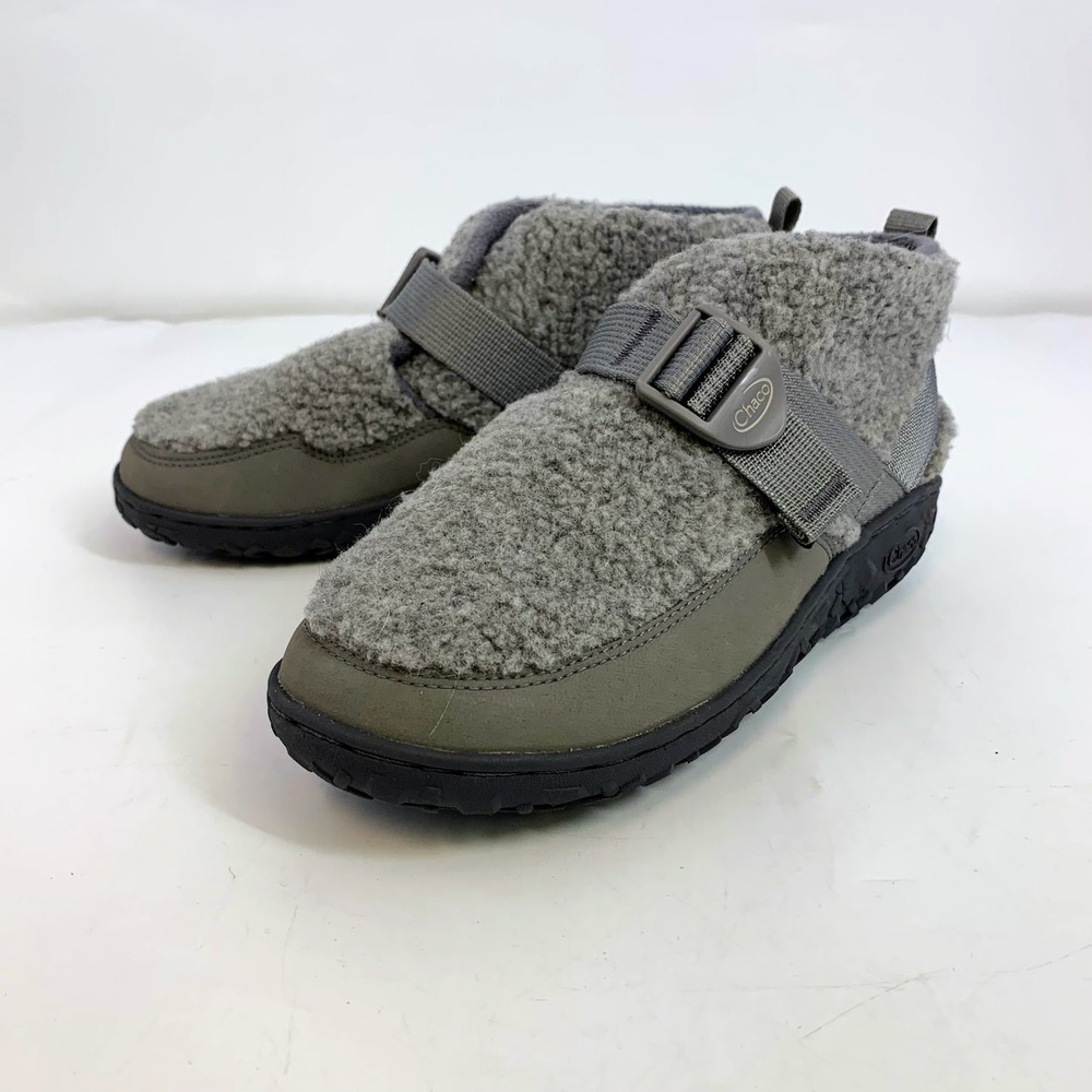 Chaco Revel Chelsea Cozy Gray Fleece Adjustable Strap Ankle Boots Shoes